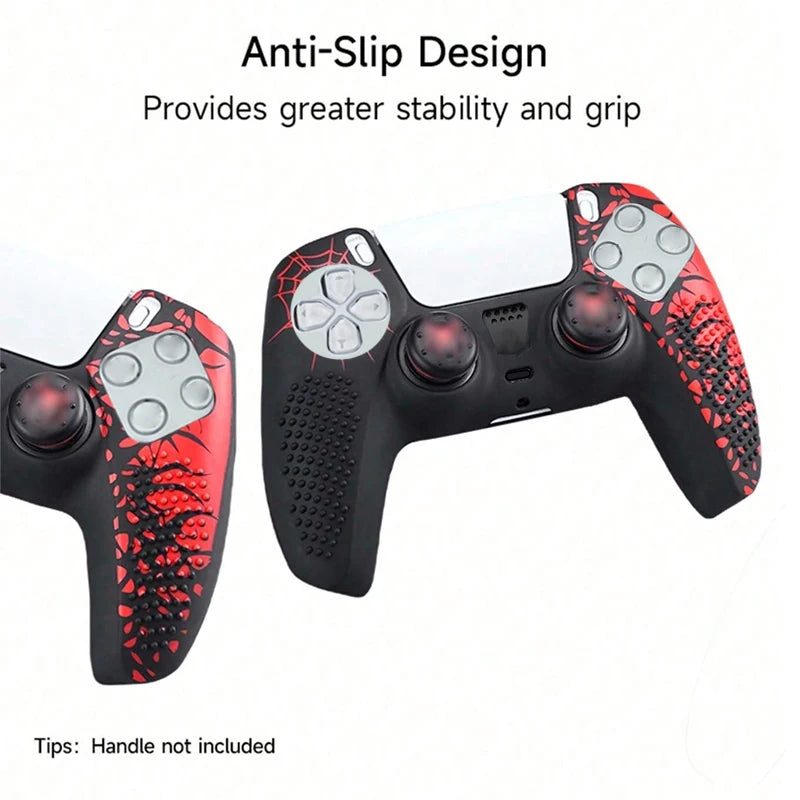 Anti-Slip Controller Skin for PS5 Controller Silicone Cover Case with Thumb Grip Gaps and Touch Pad Sticker For PS5 Controller