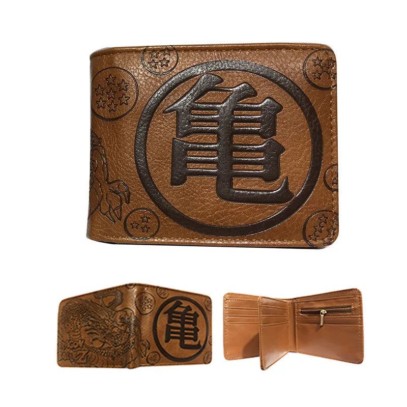 Anime Dragon Ball Son Goku Turtle Wuzi Embossed Short Wallet Coin Purse Student Fashion Personality Zero Wallet Card Wallet
