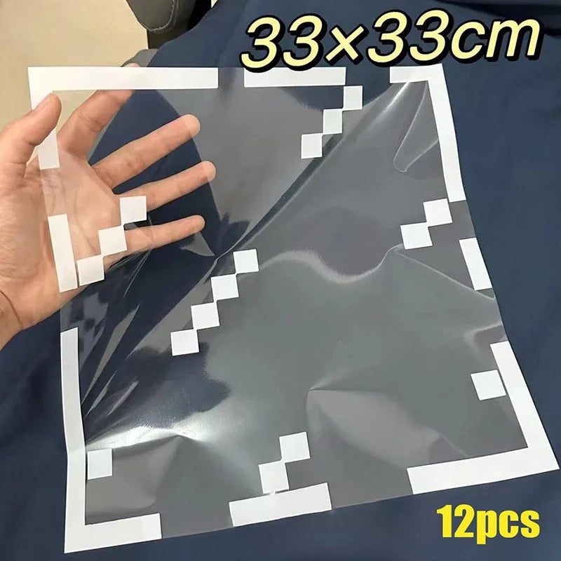 4/8/12/20pcs Pixel Style Glass Window Sticker Electrostatic Stickers Home Window Decoration Festival Dress Up Diy Gift